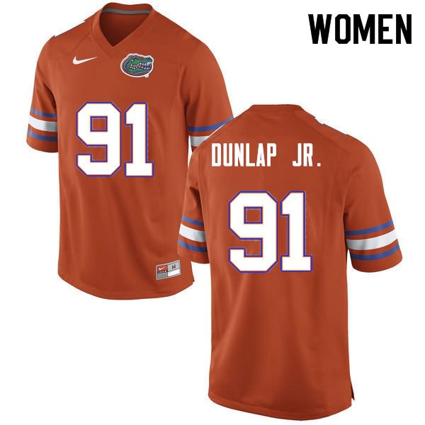 NCAA Florida Gators Marlon Dunlap Jr. Women's #91 Nike Orange Stitched Authentic College Football Jersey UHC2064OV